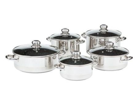 Sada nádobí CERAMMAX PRO STANDARD, 10 dílů, keramický povrch černý granit