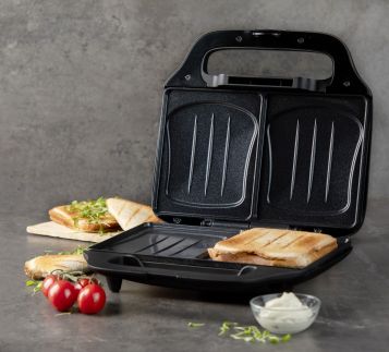 Sendvičovač na 2 XL sendviče - černý - DOMO DO9297C, Příkon: 900W
