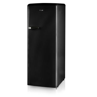 Retro lednice s mrazákem uvnitř - černá - PRIMO PR164RKZ, Objem chladničky: 194 l *, Objem mrazáku: 24 l *, Třída: D