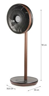Stojanový ventilátor s 3D oscilací - Wood Style - DOMO DO8155, 33 cm, dálkové ovládání 
