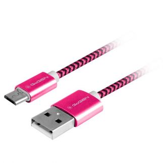 Kabel GoGEN USB / micro USB, 1m, opletený - fialový