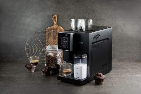 Automatický Espresso kávovar - černo šedý - DOMO DO744K, 1 350 W, 19 barů, LCD displej