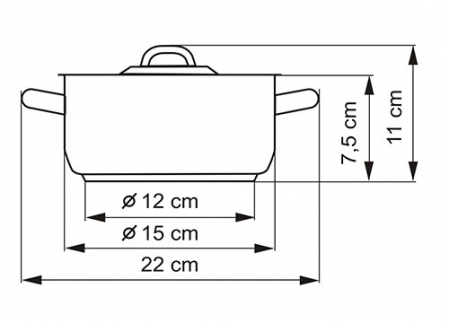 Rendlík KLASIK s poklicí, průměr 15cm, objem 1.0l