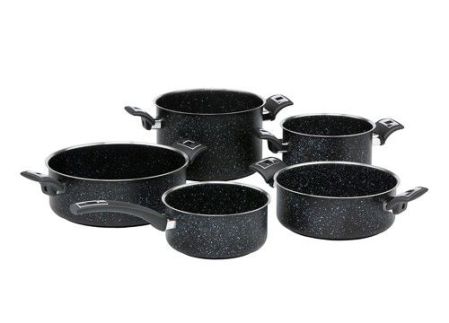 Sada nádobí BLACK GRANITEC, 10 dílů