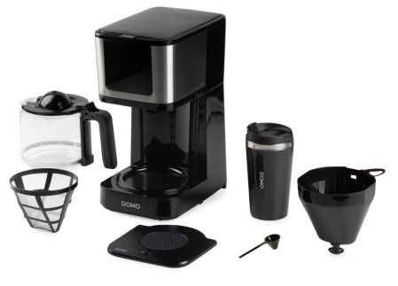 Překapávač na kávu 2v1 s termohrnkem - DOMO DO733K, Objem konvice: 1,25 l, Objem hrnku: 400 ml