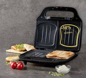 Sendvičovač na 2 XL sendviče - černý - DOMO DO9297C, Příkon: 900W