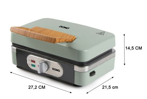 Sendvičovač - Gril - Vaflovač - 3v1 - zelený - DOMO DO9276C, příkon 1 100 W, termostat, zelená barva