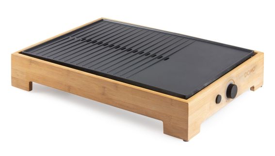 Stolní elektrický gril Plancha - Bamboo Style - DOMO DO9271G, 1 800 W, termostat, plocha 42 x 28 cm