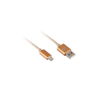 Kabel GoGEN USB/micro USB, 1m, oplétáný - zlatý