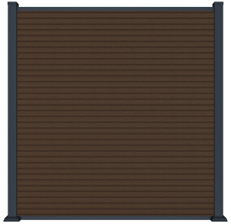 MODERN plotový panel WPC 180x180 cm HORIZONTÁLNÍ i VERTIKÁLNÍ a koncovky - teak