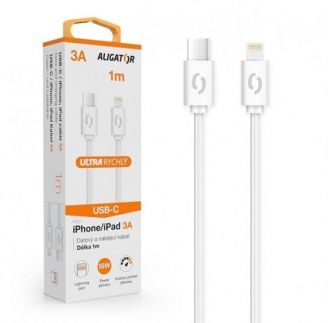 ALI DK 3A, USB-C/lightning, bílý DATKP34