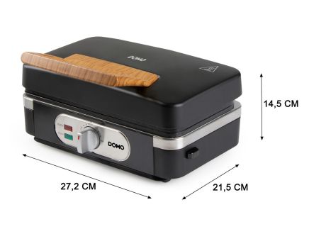 Sendvičovač - Gril - Vaflovač - 3v1 - černý - DOMO DO9278C, příkon 1 100 W, termostat, černá barva
