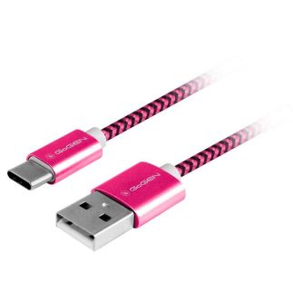 Kabel GoGEN USB / USB-C, 1m, opletený - fialový
