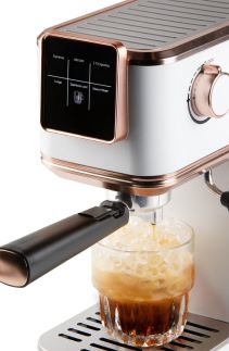 Espresso kávovar 3v1 - pákový, na pody i na kapsle - DOMO DO746K, 1 350 W, 20 Bar, nádržka na vodu 1,1 litru