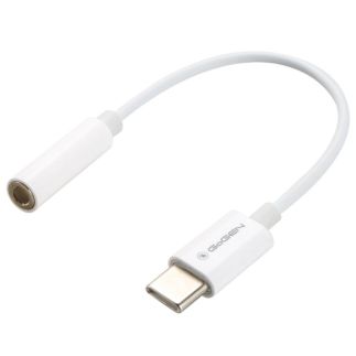 Kabel GoGEN USB-C (M) / 3,5mm jack (F), 0,2m, bílý
