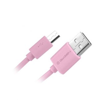 Kabel GoGEN USB/micro USB, 0,9m - růžová