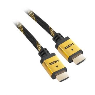 Kabel GoGEN HDMI 1.4, 3m, pozlacený, opletený, High speed, s ethernetem