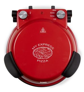 Pizza pec na čerstvou pizzu - červená - DOMO DO9284PZ, 1200 W, až 400 °C, Ø 32 cm, žáruvzdorný keramický kámen