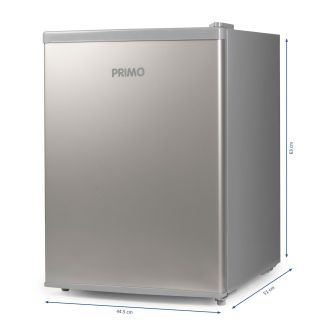 Lednice s mrazící přihrádkou - stříbrná - PRIMO PR154FR, Objem: 66 l *, Třída: E, (š x h x v): 44,5 x 51 x 63 cm