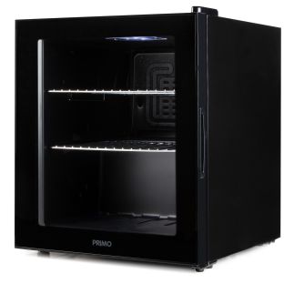Mini chladnička nápojů - barová lednice - černá - PRIMO PR178BC, Objem 46 litrů, Třída: D, (š x h x v): 44 x 47 x 53 cm