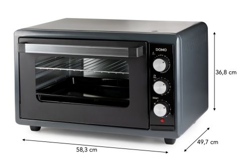 Elektrická trouba - 50 litrů - DOMO DO808GO, Příkon: 2 000 W, Objem: 50 litrů, Zaoblená zadní stěna