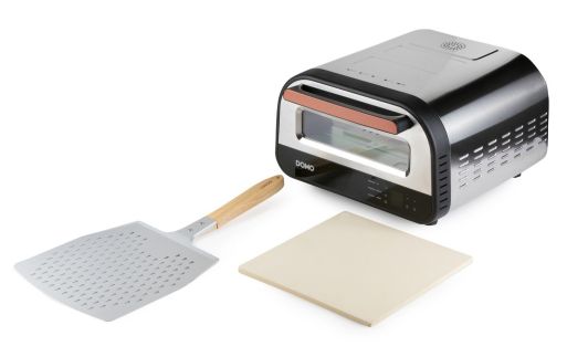 Pizza pec Genius - nerezová, pečící kamen - DOMO DO9289PZ, 1 700 W, až 450°C, časovač