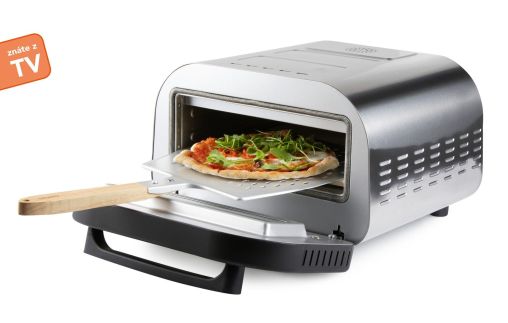 Pizza pec Genius - nerezová, pečící kamen - DOMO DO9289PZ, 1 700 W, až 450°C, časovač