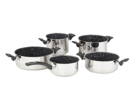 Sada nádobí CERAMMAX PRO COMFORT, 10 dílů, keramický povrch černý granit