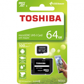 MicroSDXC 64GB CL10 UHS1 + adap. TOSHIBA