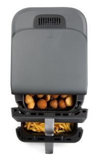Dvojitá horkovzdušná fritéza 3,5+6,5 l - DOMO DO549FR, 2 500 W, 2 samostatné zóny, celková kapacita 10 litrů