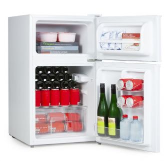 Lednice s mrazákem nahoře - bílá - Primo PR102FR, Objem chladničky: 61 l, Objem mrazáku: 26 l, Třída: F