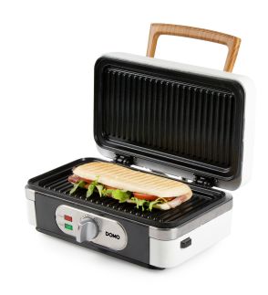 Sendvičovač - Gril - Vaflovač - 3v1 - bílý - DOMO DO9277C, příkon 1 100 W, termostat, bílá barva