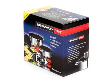 Hrnec CERAMMAX PRO STANDARD s poklicí, průměr 18 cm, objem 3.0 l, keramický povrch černý granit