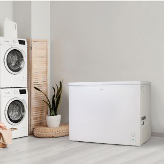 Pultový mrazák 2v1 - 293 litrů - bílá - PRIMO PR188DVK, Objem mrazáku: 293 l , Třída: D