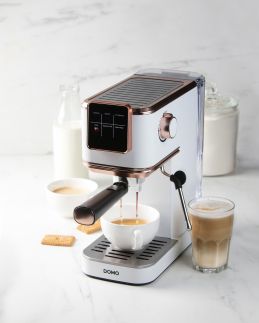 Espresso kávovar 3v1 - pákový, na pody i na kapsle - DOMO DO746K, 1 350 W, 20 Bar, nádržka na vodu 1,1 litru