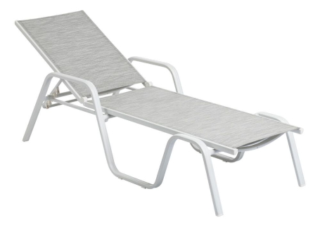 KETTLER BASIC PLUS hliníkové lehátko - bílá / světle šedá