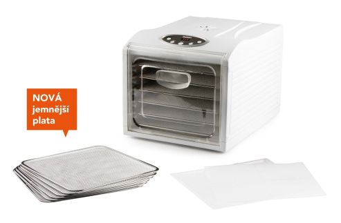 Sušička ovoce - digitální - DOMO DO353VD, Příkon: 500 W, 6 plat, digitální, časovač, regulace teploty