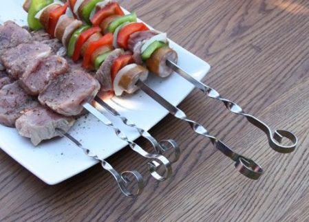 Sada plochých grilovacích jehel z nerez oceli délka 20 cm - 6 ks