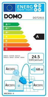 Sáčkový vysavač - extra tichý - DOMO DO7291S, Příkon: 700 W