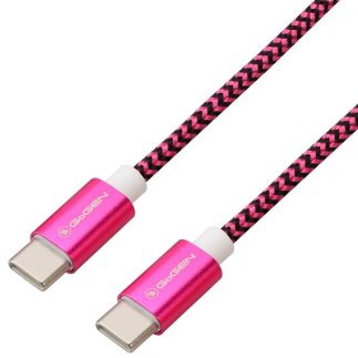 Kabel GoGEN USB-C / USB-C, 1m, opletený - fialový, 60W