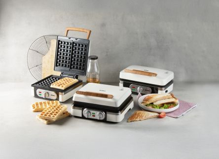 Sendvičovač - Gril - Vaflovač - 3v1 - bílý - DOMO DO9277C, příkon 1 100 W, termostat, bílá barva