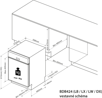 Brandt BDB424LW