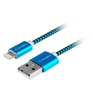 Kabel GoGEN USB / lightning, 1m, opletený - modrý