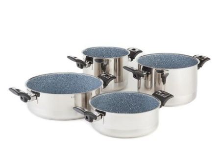 Sada nádobí CERAMMAX PRO COMFORT, 8 dílů, keramický povrch šedý granit