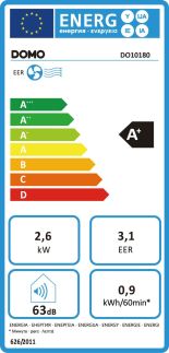 Mobilní klimatizace A+ - 9000 BTU - DOMO DO10180, Energetická třída: A+