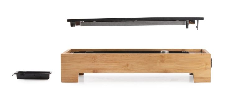 Stolní elektrický gril Plancha - Bamboo Style - DOMO DO9270G, 1 000 W, termostat, plocha 36 x 14 cm