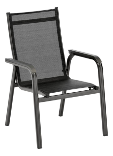 KETTLER BASIC PLUS stohovatelné, hliníkové křeslo - antracit / antracit