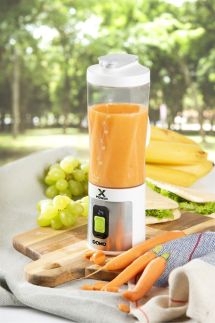 Aku smoothie mixér X-Power to go 120W - bílý - DOMO DO752BL, Příkon:120 W, Objem: 600 ml, USB dobíjení, dlouhá výdrž baterie
