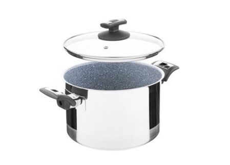 Hrnec CERAMMAX PRO COMFORT s poklicí, průměr 22 cm, objem 5.5 l, keramický povrch šedý granit