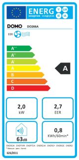 Mobilní klimatizace 7000 BTU - DOMO DO1035A, Energetická třída: A